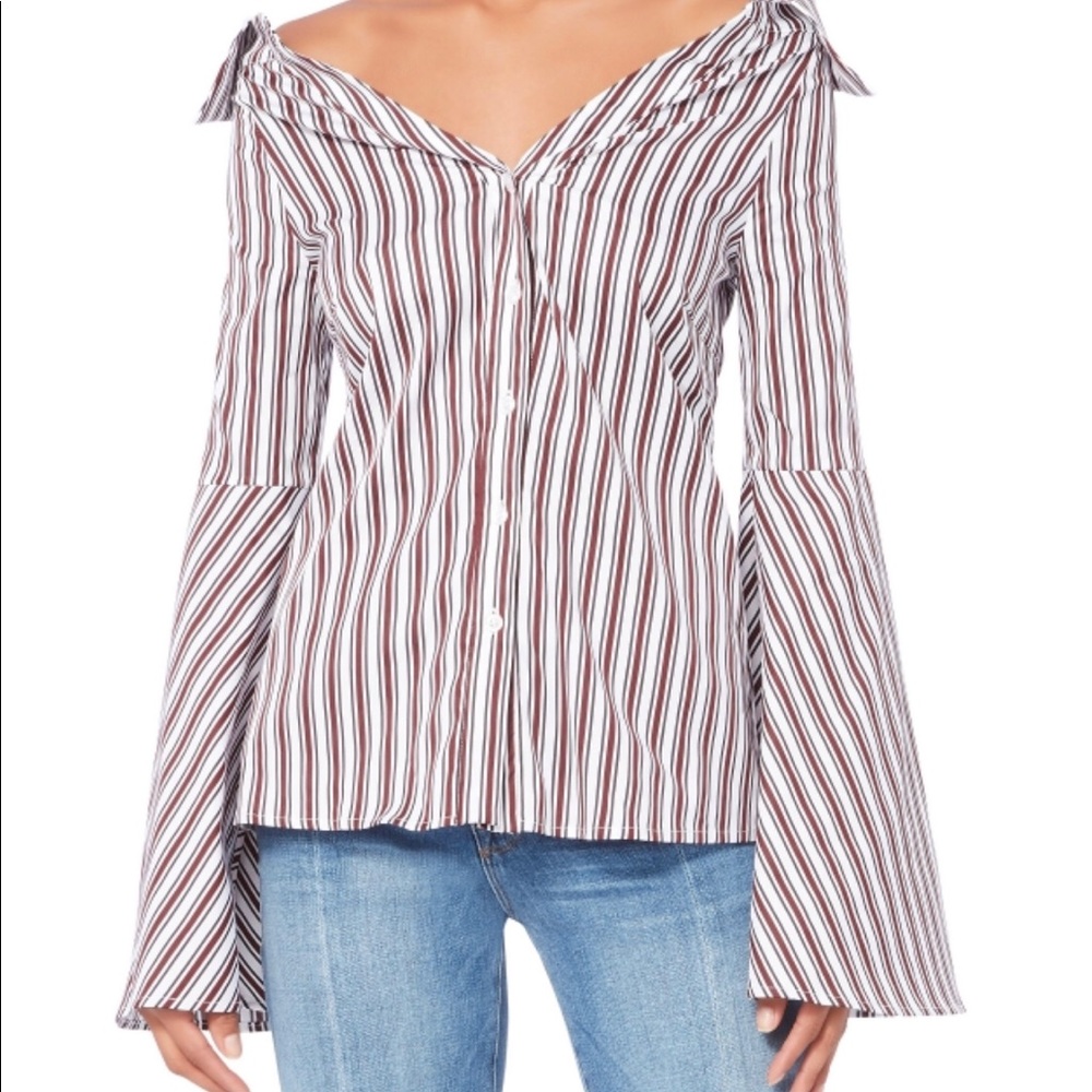 Beautiful Caroline Constas Striped  Blouse
